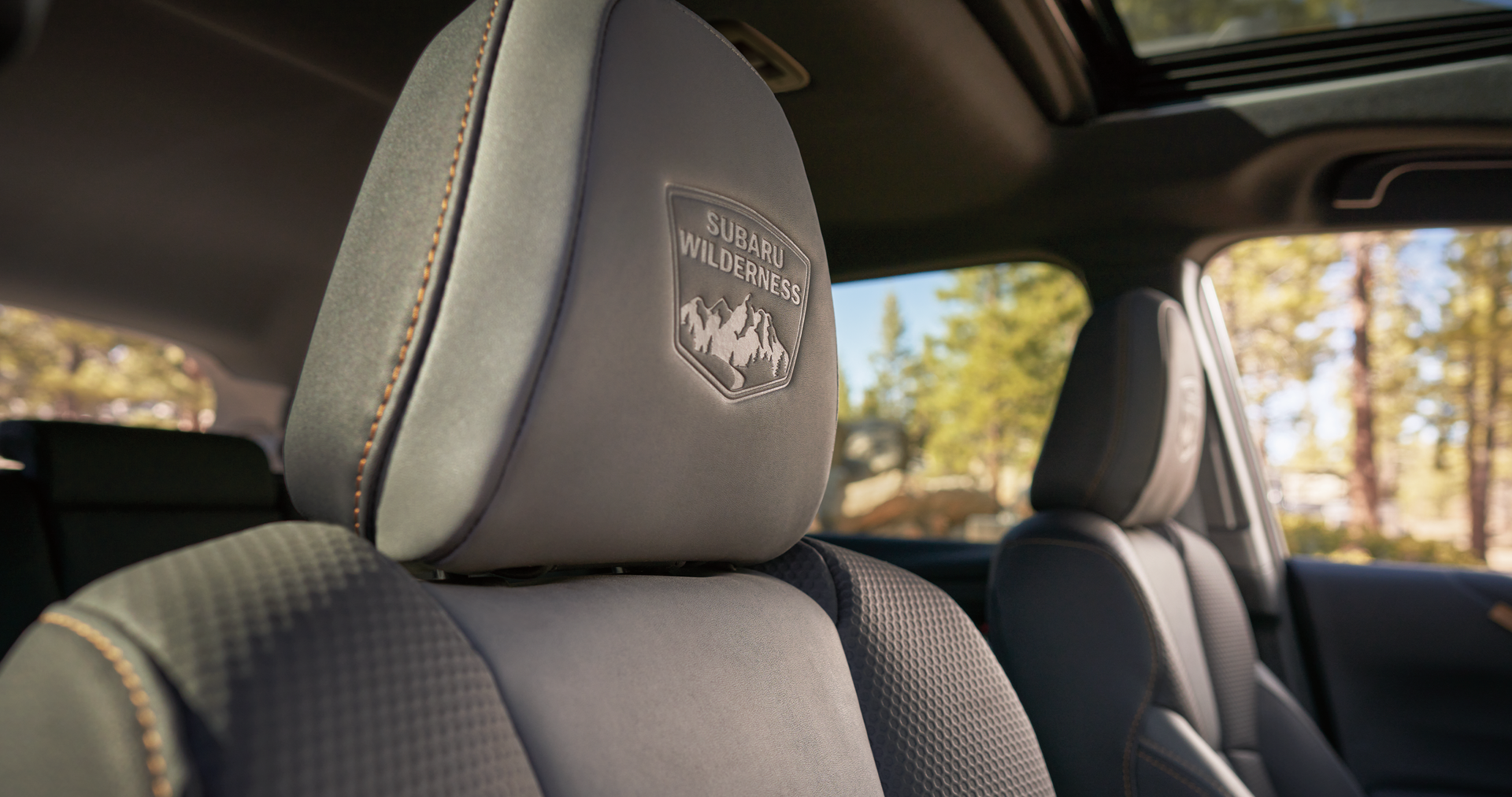 A close-up of the StarTex® water-repellent upholstery on the 2023 Outback Wilderness. | Sierra Subaru of Monrovia in Monrovia CA
