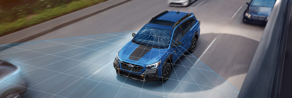 A photo illustration of the EyeSight Driver Assist Technology on the 2023 Outback Wilderness. | Sierra Subaru of Monrovia in Monrovia CA