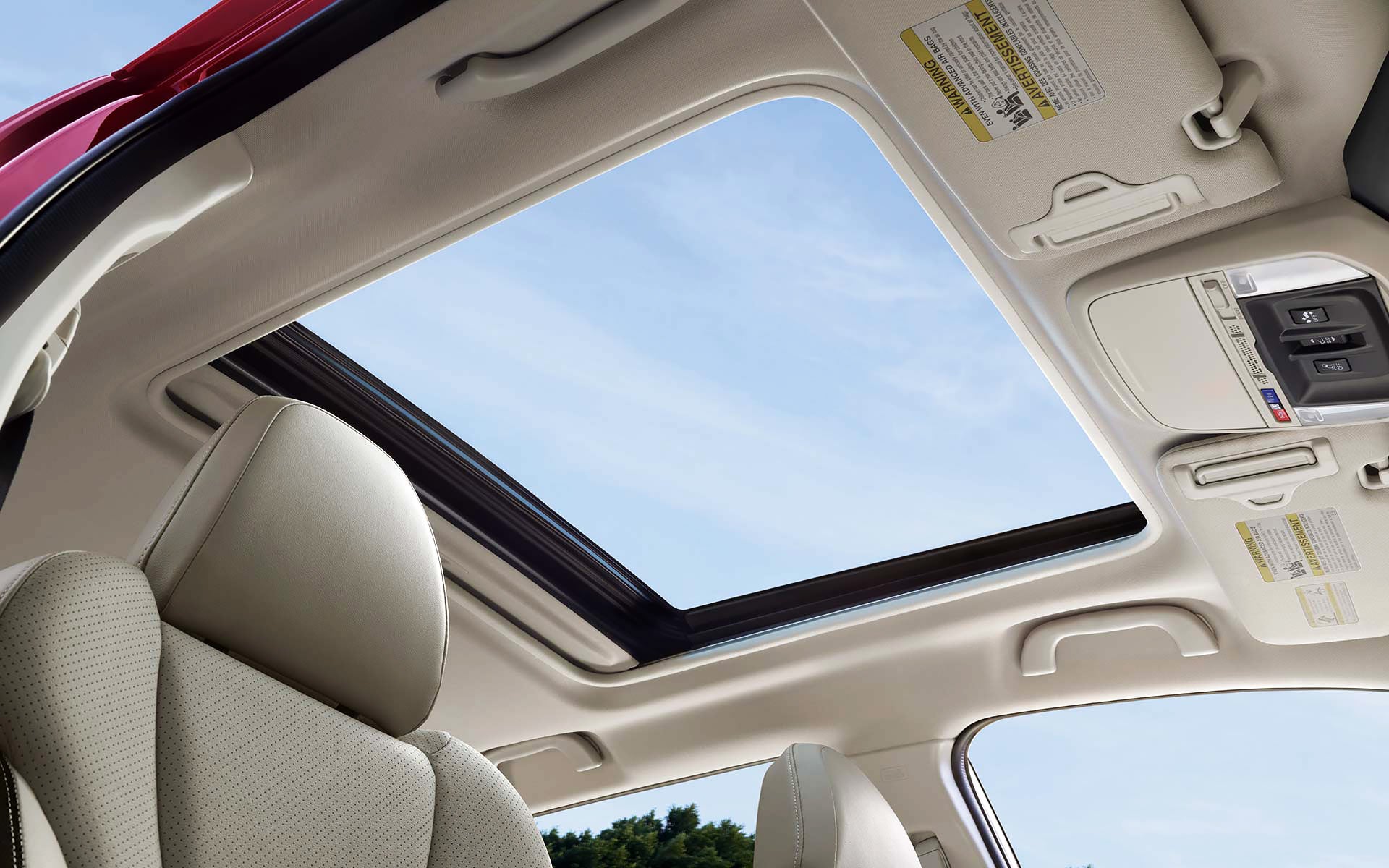 A view through the power sliding panoramic moonroof on the 2022 Forester Sport. | Sierra Subaru of Monrovia in Monrovia CA